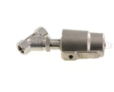 G1/2'' PTFE 25bar NC Válvula de asiento inclinado (Cierre Ag. Flujo) Acero inoxidable/latón AL2