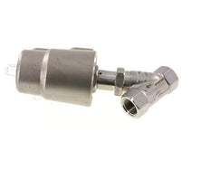 G1/2'' PTFE 25bar NC Válvula de asiento inclinado (Cierre Ag. Flujo) Acero inoxidable/latón AL2
