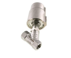 G1/2'' PTFE 25bar NC Válvula de asiento inclinado (Cierre Ag. Flujo) Acero inoxidable/latón AL2