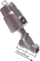 G1-1/4'' PTFE 25bar NC Válvula de asiento inclinado Acero inoxidable/latón AL2