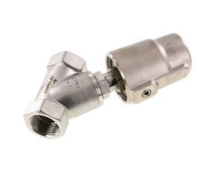 G1'' PTFE 16bar NO Válvula de asiento inclinado Acero inoxidable/latón AL2