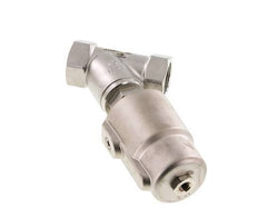 G1'' PTFE 16bar NO Válvula de asiento inclinado Acero inoxidable/latón AL2