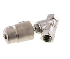 G1'' PTFE 16bar NO Válvula de asiento inclinado Acero inoxidable/latón AL2