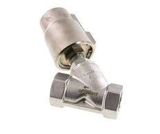 G1'' PTFE 16bar NO Válvula de asiento inclinado Acero inoxidable/latón AL2