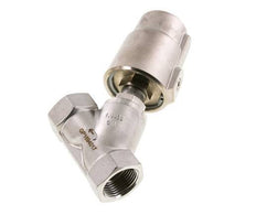 G1'' PTFE 16bar NO Válvula de asiento inclinado Acero inoxidable/latón AL2