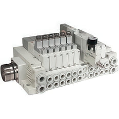 SMC Colector De Tipo Cassette Con Conector Circular 8mm/10mm Push-In - SS5V2-W16CD-04B-C8