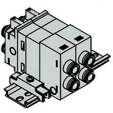SMC Doble Verificación Colector Válvula Neumática 8mm Push-In - VQ2000-FPG-C8C8