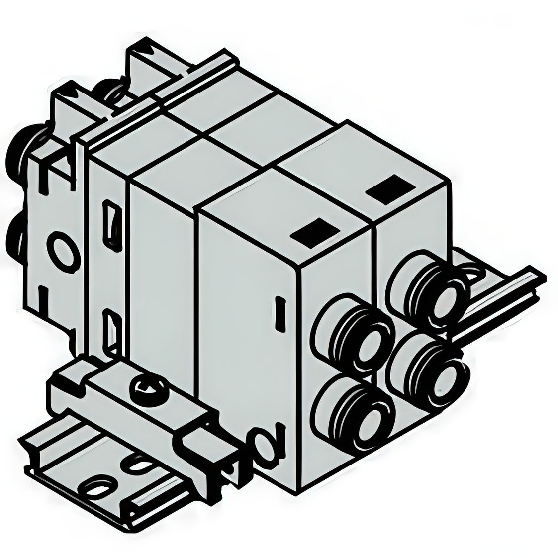 SMC Doble Verificación Colector Válvula Neumática 4mm Push-In - VQ1000-FPG-C4C4