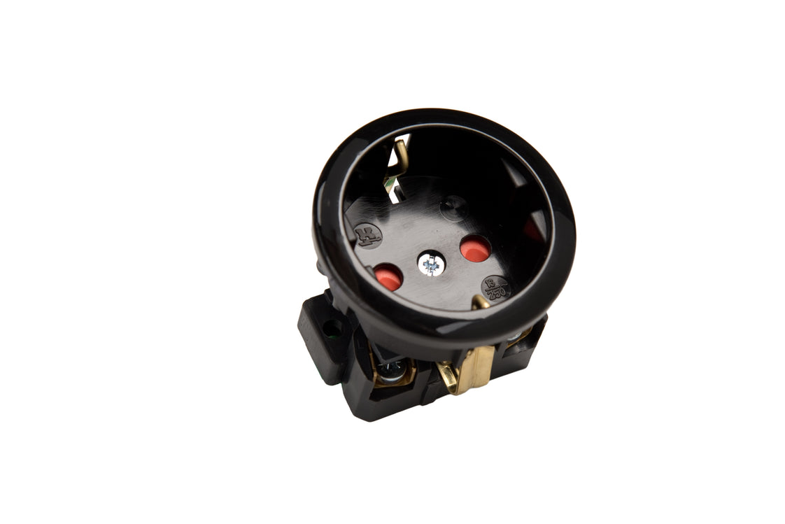 Martin Kaiser 1-Way Flush-Fitting Socket With Earthing Contact Shutter Negro - 490K/sw [40 Piezas]