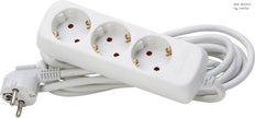 Kopp Enchufe de Mesa Artic White de 3 Vías con Cable de 5m - 128690659 [10 Piezas]