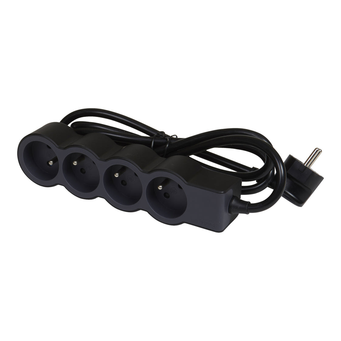 Legrand Enchufe Estándar 4x2P Con Cable De 1,5M Negro (Enchufe Europeo) - 049478 [10 Piezas]