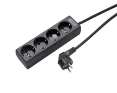 Martin Kaiser Toma de 4 vías con toma de tierra y cable 5m Negro (Enchufe Europeo) - 1040ZL5-15W/sw [8 Piezas]