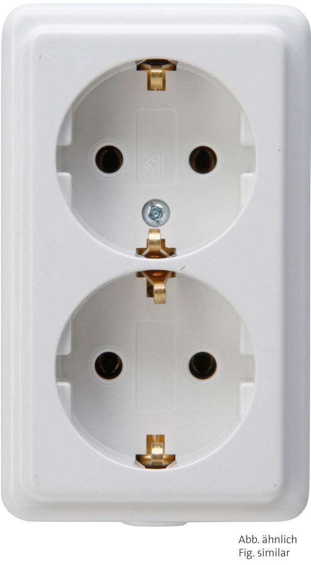Kopp 2-Way Arctic White Socket Without Plug - 120101001 [5 Piezas]