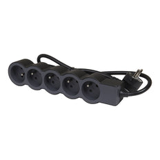 Legrand Enchufe Estándar 5x2P Con Cable De 3m Negro 49493 (Enchufe Europeo) - 049493 [10 Piezas]
