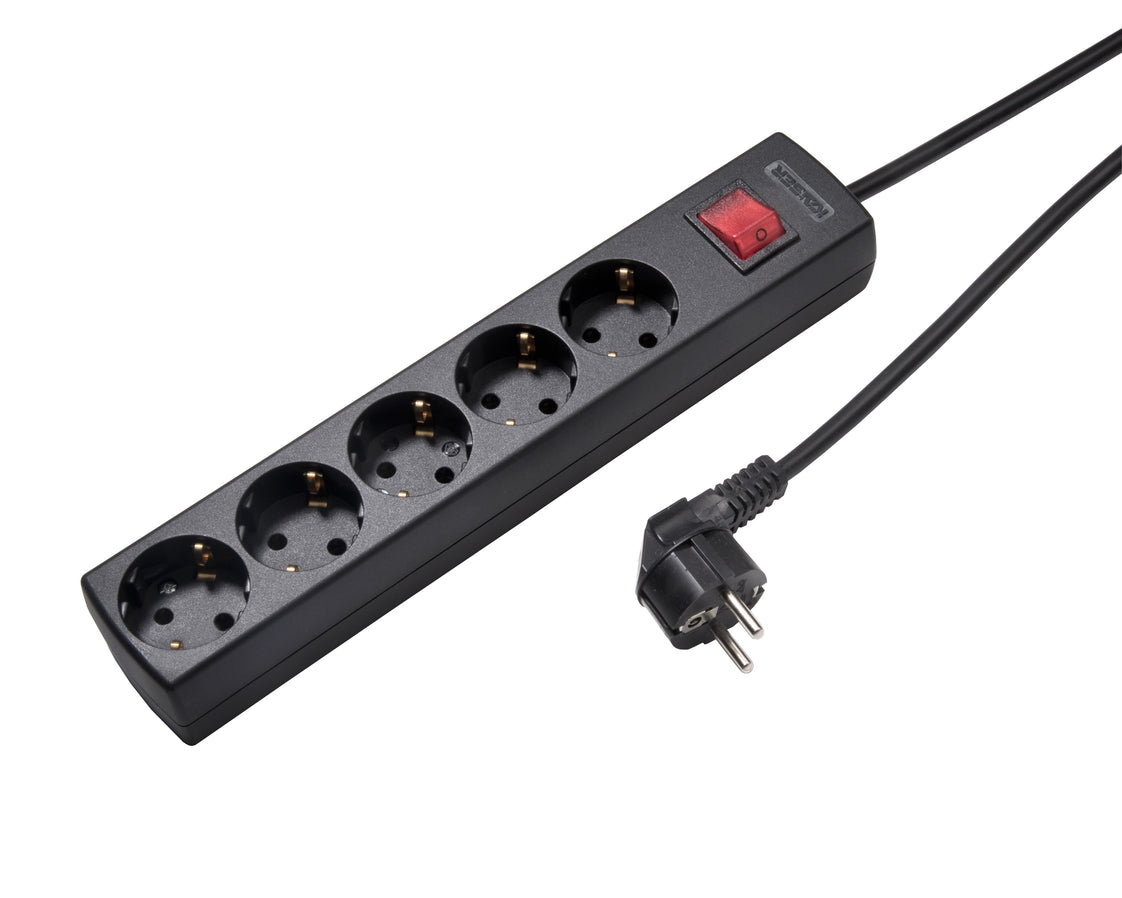 Martin Kaiser Enchufe De 5 Vías Con Interruptor Y Cable De 3M (Enchufe Europeo) - 1085ZL3-15W/sw [8 Piezas]