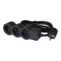 Legrand Enchufe Estándar 3x2P Con Cable De 3m Negro (Enchufe Europeo) - 049489 [10 Piezas]