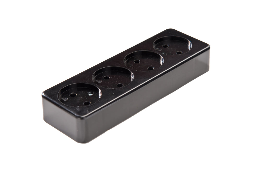 Martin Kaiser Enchufe Desenterrable de 4 Vías Negro 16Amp (Enchufe Europeo) - 509/sw [30 Piezas]