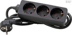 Kopp 3-Way Black Matte Socket With Ground Plug 1 - 128615005 [20 Piezas]
