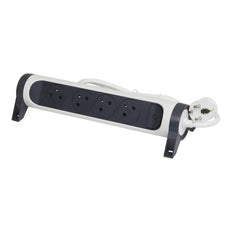 Legrand Enchufe Premium 4x2P Con Cable De 3m - Negro Blanco (Enchufe Europeo) - 049459 [5 Piezas]