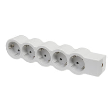 Legrand Enchufe Estándar 5x2P+A Sin Cable Blanco-Gris (Enchufe Europeo) - 694577 [10 Piezas]