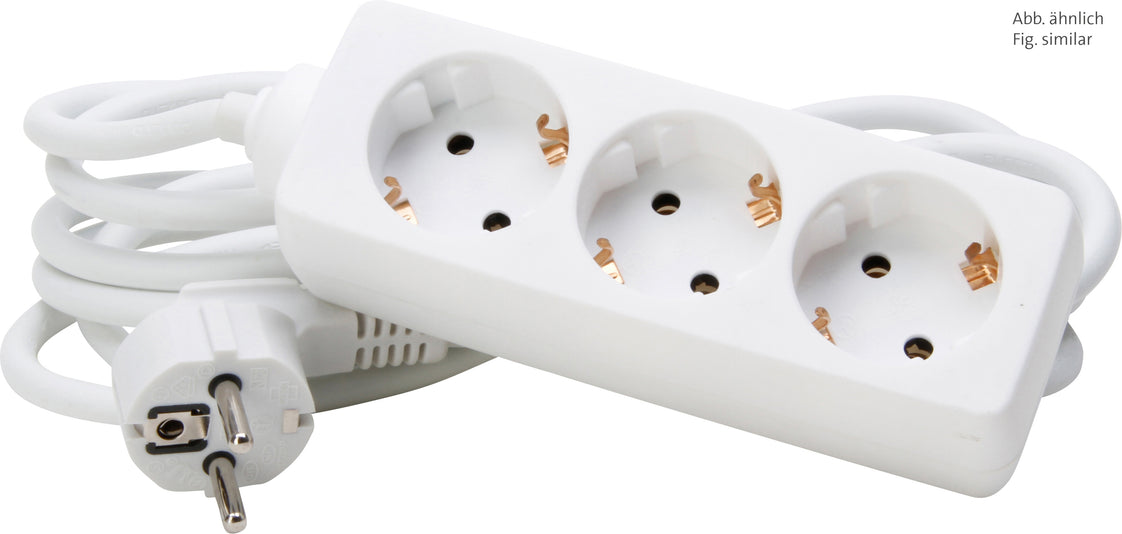 Kopp Enchufe de Mesa Blanco de 3 Vías con Cable de 3 Metros - 128688650 [10 Metros]