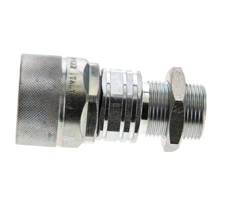 Acero DN 20 Acoplamiento hidráulico Tapón 22 mm L Anillo de compresión Mampara ISO 14541/8434-1 D M42 x 2