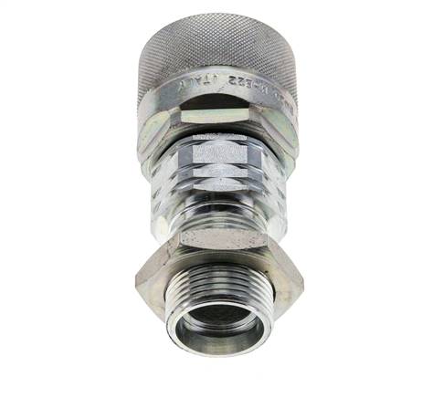 Acero DN 20 Acoplamiento hidráulico Tapón 22 mm L Anillo de compresión Mampara ISO 14541/8434-1 D M42 x 2