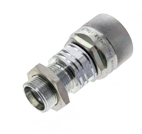 Acero DN 20 Acoplamiento hidráulico Tapón 22 mm L Anillo de compresión Mampara ISO 14541/8434-1 D M42 x 2