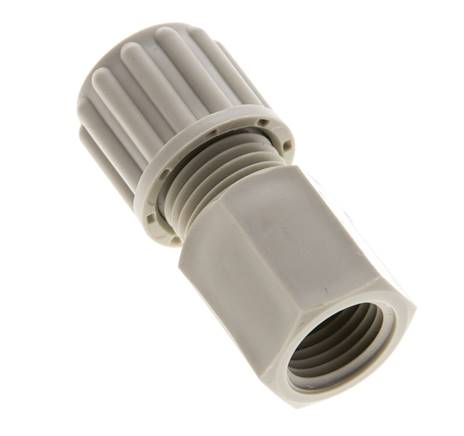 Racor de compresión recto de PP 8x6 mm y G1/4'' con rosca hembra 10 bar