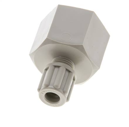 Accesorio de compresión recto de PP de 6x4 mm y G1/2'' con rosca hembra 10 bar