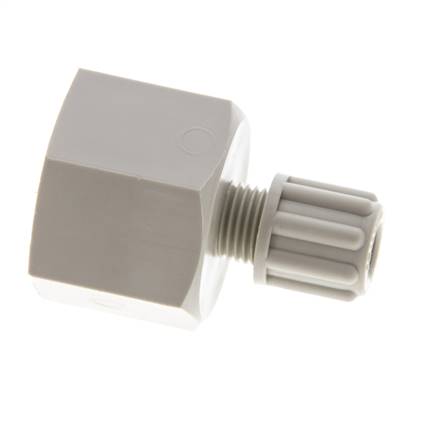 Accesorio de compresión recto de PP de 6x4 mm y G1/2'' con rosca hembra 10 bar