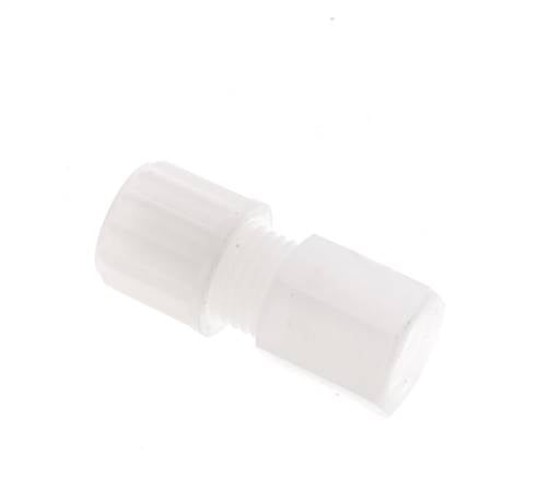 Racor de compresión recto de PVDF 8x6 mm y G1/4'' con rosca hembra 10 bar