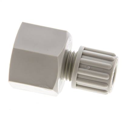 Racor de compresión recto de PP 8x6 mm y G1/2'' con rosca hembra 10 bar