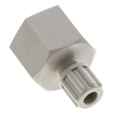 Accesorio de compresión recto de PP de 6x4 mm y G1/2'' con rosca hembra 10 bar