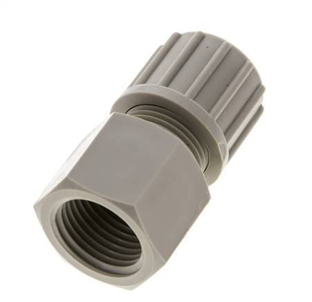 Racor de compresión recto de PVDF 8x6 mm y G1/8'' con rosca hembra 10 bar