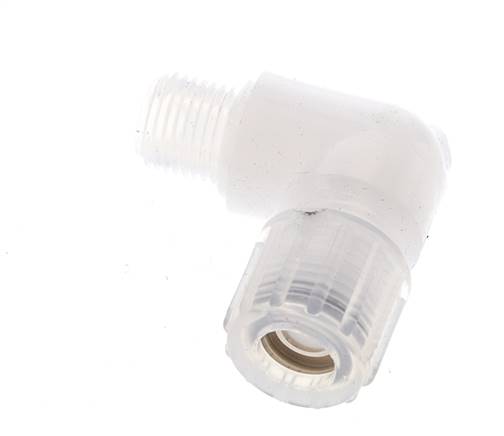 10x8mm & G1/4'' PFA Racor de corte acodado con roscas macho 10 bar