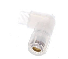 Accesorio de corte acodado de PFA de 6x4 mm y G1/8'' con roscas macho 10 bar