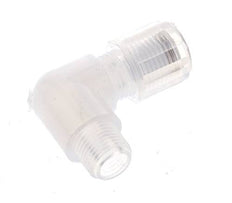 Accesorio de corte acodado de PFA de 6x4 mm y G1/8'' con roscas macho 10 bar