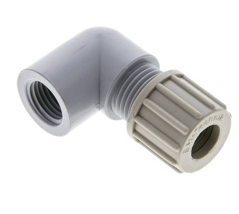 Racor de compresión codo PA 10x8mm & G1/4'' con rosca hembra 10 bar