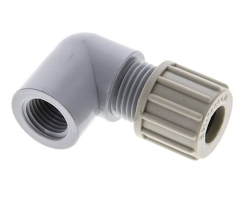 Racor de compresión codo PA 10x8mm & G1/4'' con rosca hembra 10 bar
