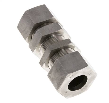 25S Racor recto de acero inoxidable Pasamuros 400 bar ISO 8434-1