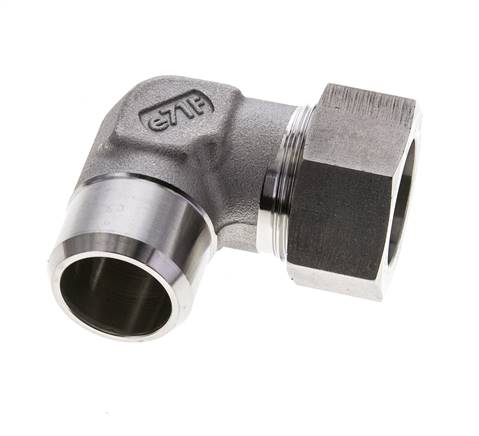 Accesorio de corte en codo de acero inoxidable de 28L y 32mm con extremo para soldar 160 bar ISO 8434-1