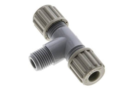 Accesorio de compresión en T de PA de 8x6mm y G1/4'' con rosca macho 10 bar [2 piezas]
