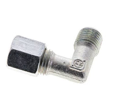 1/4'' NPT Macho x 6S Codo de acero galvanizado de 90 grados Anillo de corte 630 Barra DIN 2353