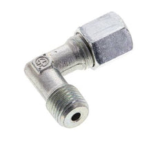 1/4'' NPT Macho x 6S Codo de acero galvanizado de 90 grados Anillo de corte 630 Barra DIN 2353