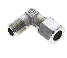 1/8'' NPT Macho x 8LL Codo de acero galvanizado de 90 grados Anillo de corte 100 Bar DIN 2353