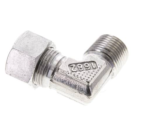 1/2'' NPT Macho x 15L Acero inoxidable Codo de 90 grados Anillo de corte 315 Barra DIN 2353