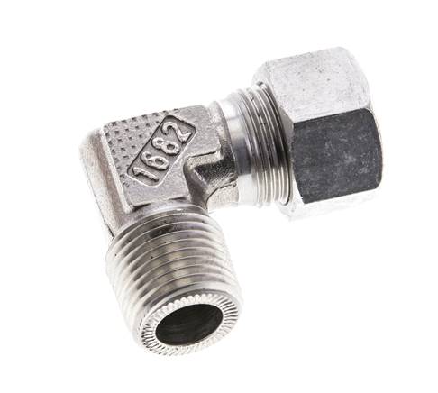 1/2'' NPT Macho x 15L Acero inoxidable Codo de 90 grados Anillo de corte 315 Barra DIN 2353