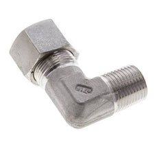 1/2'' NPT Macho x 16S Acero inoxidable Codo de 90 grados Anillo de corte 400 Bar DIN 2353