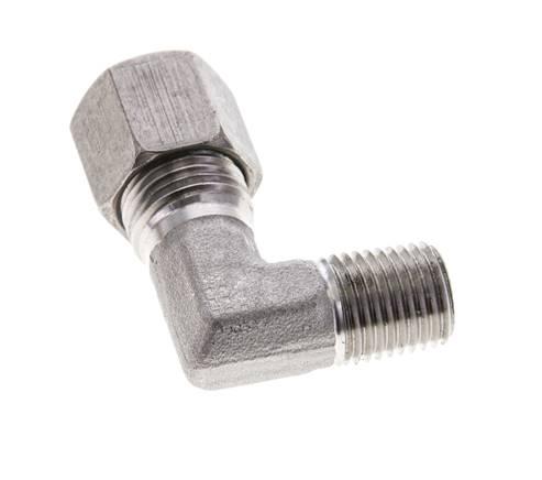 1/4'' NPT Macho x 8S Acero inoxidable Codo de 90 grados Anillo de corte 630 Barra DIN 2353